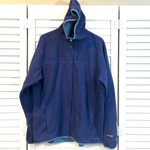 L.L. Bean Polartec Blue Zip Fleece Hooded Jacket